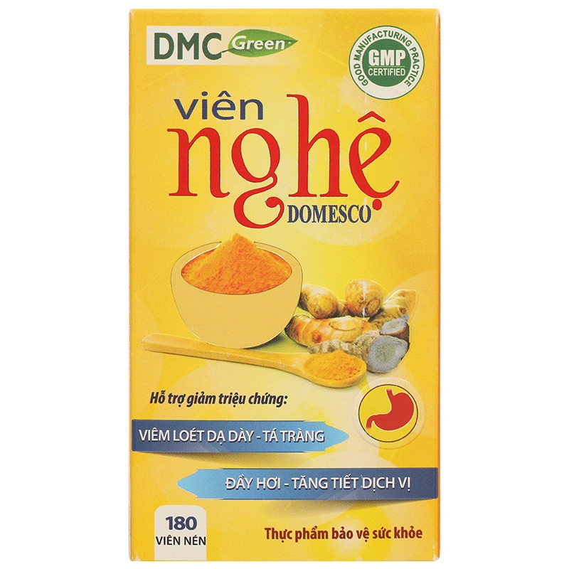 Viên Nghệ Domesco hỗ trợ giảm triệu chứng viêm loét dạ dày, tá tràng lọ 180 viên - 1